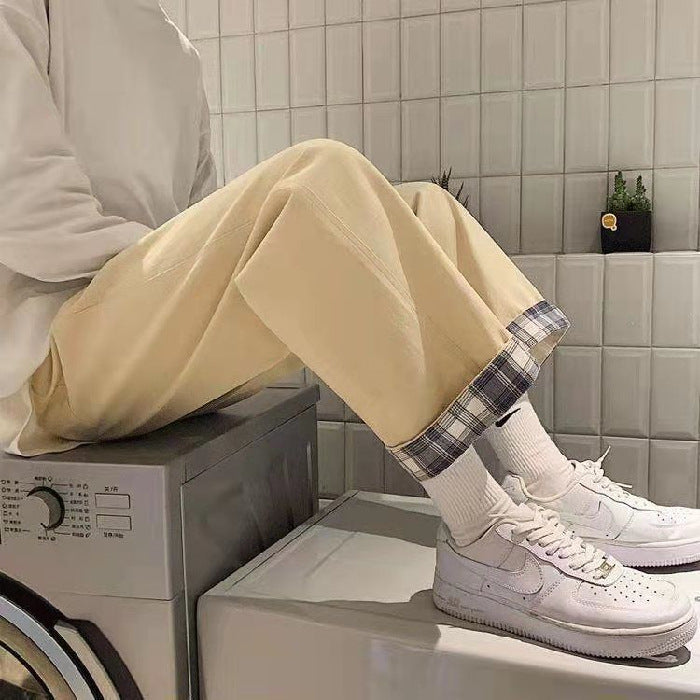 Pantalones Cargo de Denim de Cintura Alta y Nueve Puntos