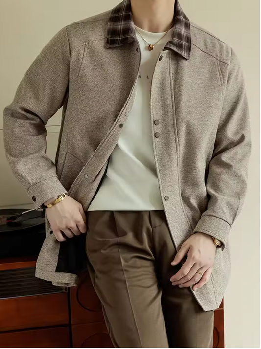 Gabardina talla grande para hombre estilo old money