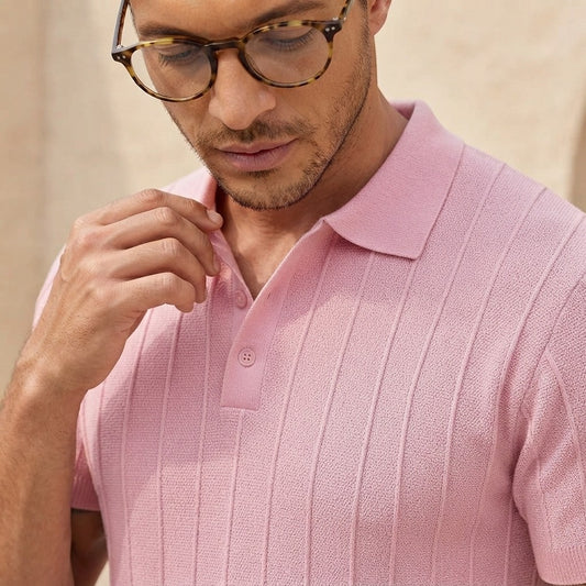 Mens Short Sleeve Knit Golf Polo